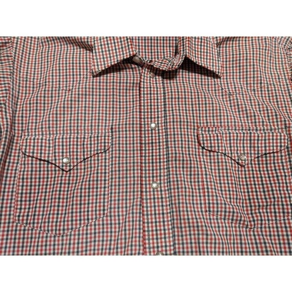 Flying R Ranchwear Red Plaid Western Rodeo Cowboy Short Sleeve Shirt Medium - Picture 3 of 5